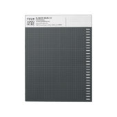 Bloc-note Custom Logo, Dark Engineering Graph Paper Grid Pad (Tourné)