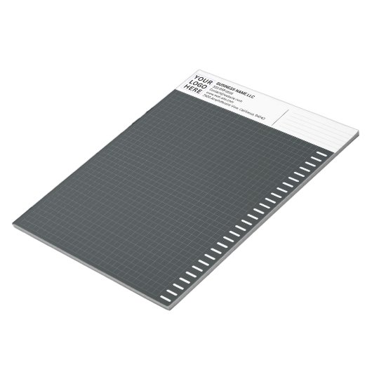 Bloc-note Custom Logo, Dark Engineering Graph Paper Grid Pad (Incliné)