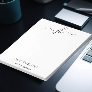 Bloc-note Custom Logo Monogram Script Name