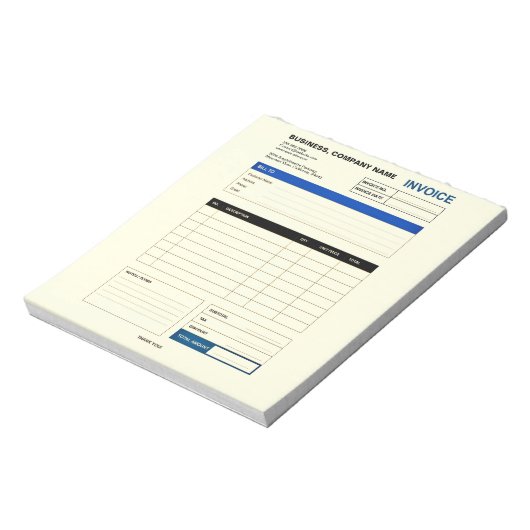 Bloc-note Custom Minimalist Business Invoice Sales Receipt (Tourné)