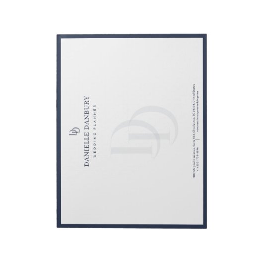 Bloc-note Custom Modern Elegant Navy Wedding Planner  (Tourné)