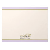 Bloc-note Custom Monogram Lavender Ivory Gold Minimalist (Devant)