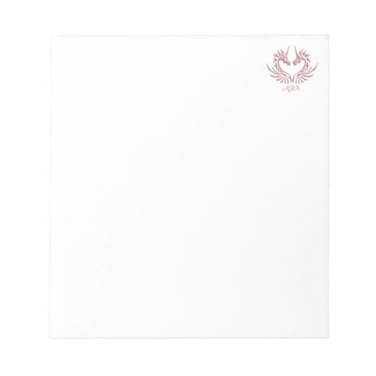 Bloc-note Custom monogram, rose, Scaly Dragon Heart (Devant)