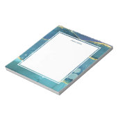 Bloc-note Custom Name Abstract Teal Blue Ink Gold (Tourné)