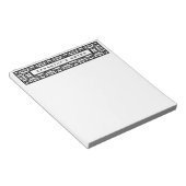 Bloc-note Custom Name Black & White Geometric Pattern (Incliné)