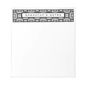 Bloc-note Custom Name Black & White Geometric Pattern (Devant)