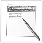 Bloc-note Custom Name Black & White Geometric Pattern<br><div class="desc">Stylish custom name design featuring a geometric pattern in classic black and white. Perfect for lovers of simple patterns with a modern edgy look. Click personalize to easily add your name or text of choice.</div>
