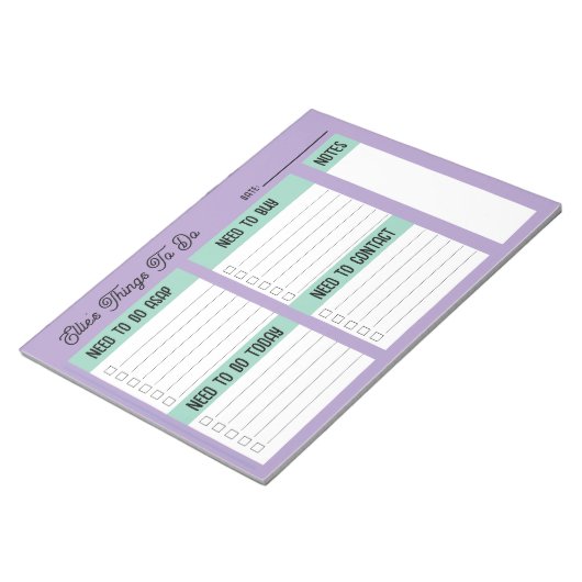 Bloc-note Custom Name Coworker Gift Check List (Incliné)