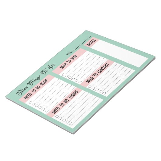 Bloc-note Custom Name Coworker Gift Check List (Incliné)