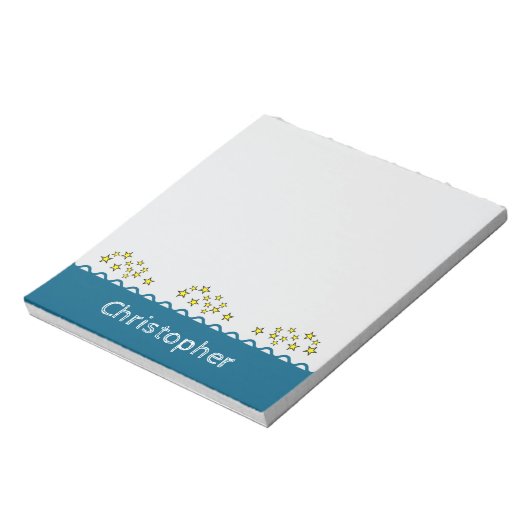 Bloc-note Custom name stars blue kids (Tourné)