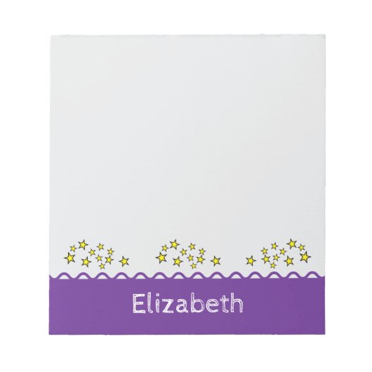 Bloc-note Custom name stars purple kids (Devant)