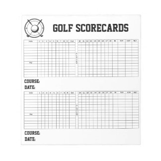 Bloc-note Custom Personalized Golf Scorecards Golfer