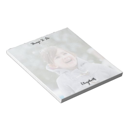 Bloc-note Custom Photo Monogrammed Things To Do List Notepad (Incliné)