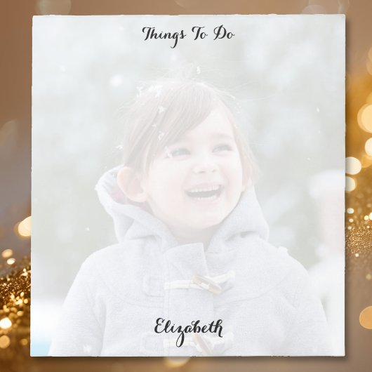 Bloc-note Custom Photo Monogrammed Things To Do List Notepad