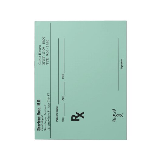 Bloc-note Custom Prescription Notepad – Editable Doctor RX  (Tourné)