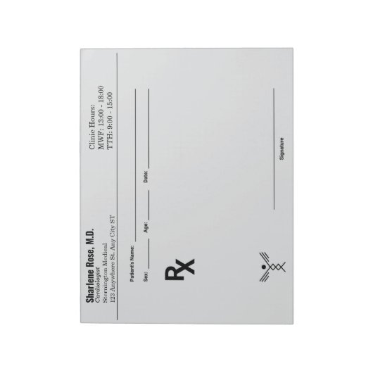 Bloc-note Custom Prescription Notepad – Editable Doctor RX  (Tourné)