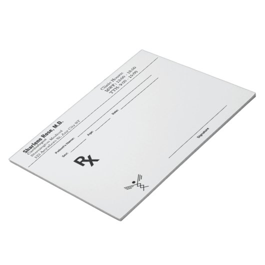 Bloc-note Custom Prescription Notepad – Editable Doctor RX (Incliné)
