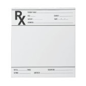 Bloc-note Custom Prescription Pad for Doctor Pharmacist Rx  (Devant)