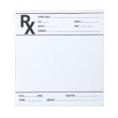 Bloc-note Custom Prescription Pad for Doctor Pharmacist Rx  (Devant)