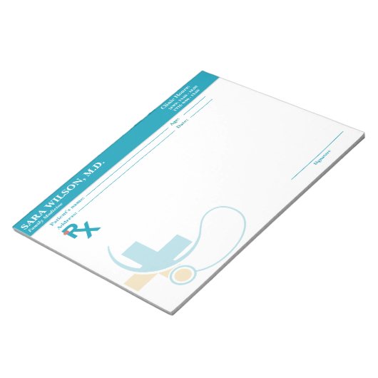 Bloc-note Custom Prescription Pad Template | Editable RX Not (Incliné)