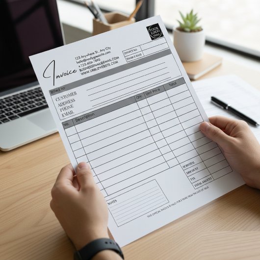 Bloc-note Custom Printable Order Form Business Logo Invoice