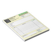 Bloc-note Custom Sales Invoice Receipt Logo, Carbonless Form (Incliné)