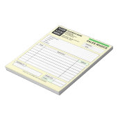 Bloc-note Custom Sales Invoice Receipt Logo, Carbonless Form (Tourné)