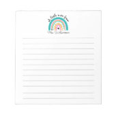 Bloc-note Custom Teacher Appreciation Rainbow with Pencil (Devant)