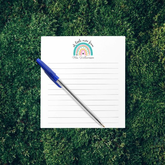Bloc-note Custom Teacher Appreciation Rainbow with Pencil