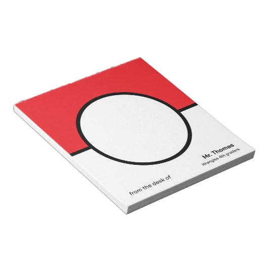 Bloc-note Custom Teacher Notepad Classroom Theme (Incliné)