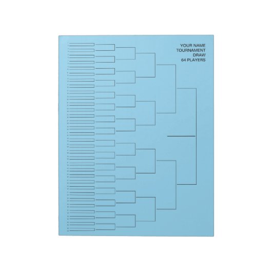 Bloc-note Custom tournament draw template for 64 players (Tourné)