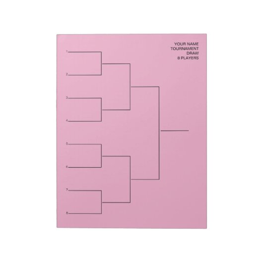 Bloc-note Custom tournament draw template for 8 players (Tourné)