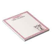 Bloc-note Custom Valentine Notepad Cute Pink Llama & Hearts (Incliné)