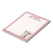 Bloc-note Custom Valentine Notepad Cute Pink Llama & Hearts (Tourné)