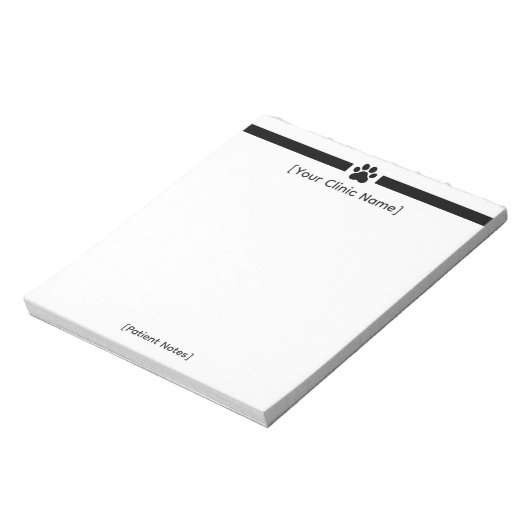 Bloc-note Custom Veterinary Office Notepad - Clinic Logo (Tourné)