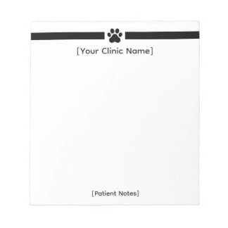 Bloc-note Custom Veterinary Office Notepad - Clinic Logo