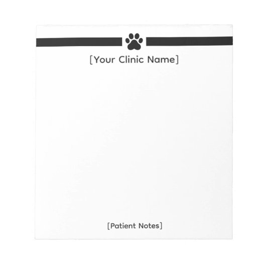 Bloc-note Custom Veterinary Office Notepad - Clinic Logo (Devant)