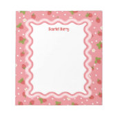 Bloc-note Custom Wavy Border Strawberry Pattern Personalized (Devant)