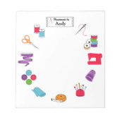 Bloc-note Customisez l'étiquette cousent juste (Devant)