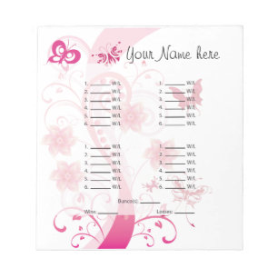 Bloc-note Customisez votre feuille/carte de Bunco