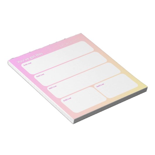 Bloc-note Customizable Daily Planning Notepad (Incliné)