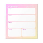 Bloc-note Customizable Daily Planning Notepad (Devant)