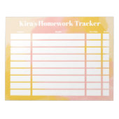 Bloc-note Customizable Homework Tracker (Devant)