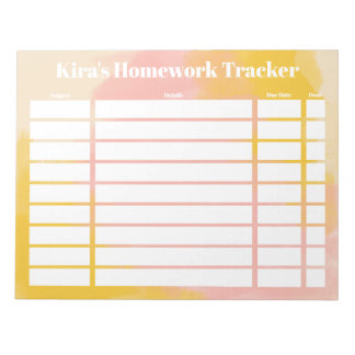 Bloc-note Customizable Homework Tracker