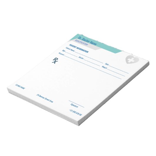 Bloc-note Customizable RX Pad for Doctors - Prescription Pad (Tourné)