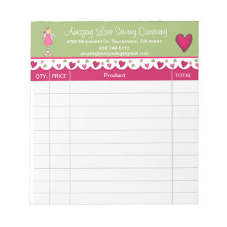 Bloc-note Cute Angel and Hearts sales receipt Notepad