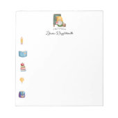 Bloc-note Cute Aquarelle Professeur Gnome (Devant)