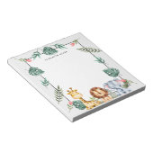 Bloc-note Cute Aquarelle Safari Animaux Personnalisés (Incliné)