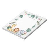 Bloc-note Cute Aquarelle Safari Animaux Personnalisés (Tourné)