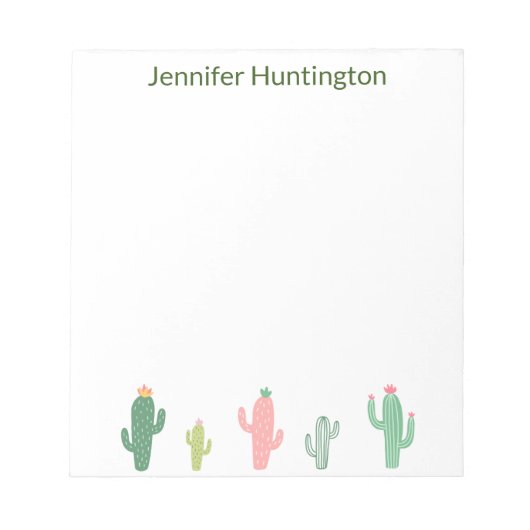 Bloc-note Cute Aquarelle Succulente Cactus Personnalisé (Devant)